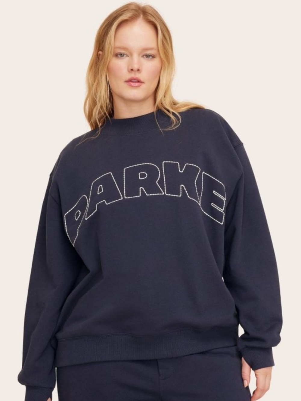 Parke/Target Collab Navy Pullover Mockneck Sweatshirt